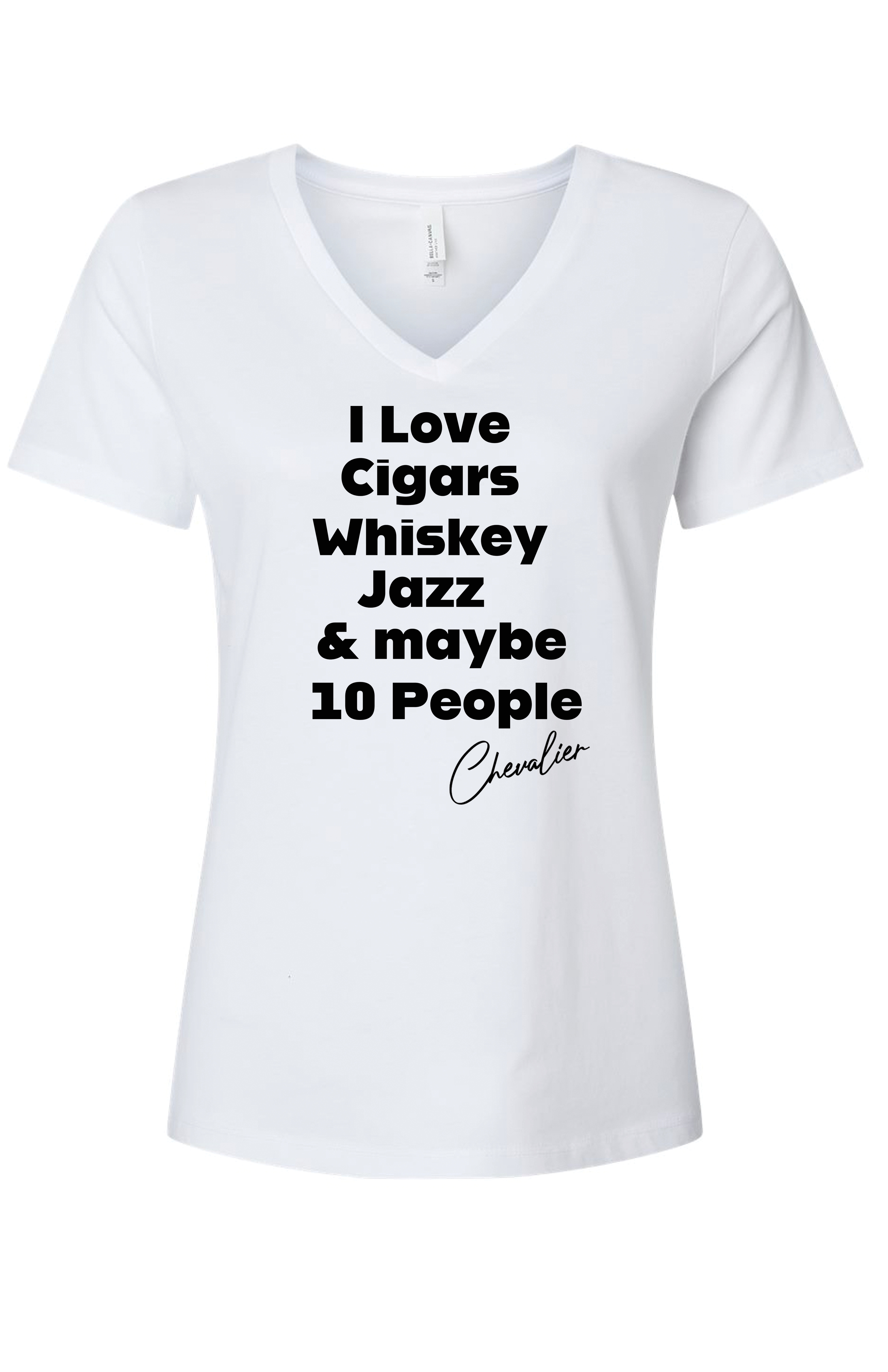 I Love Cigars, Whiskey, Jazz V- Neck for Her