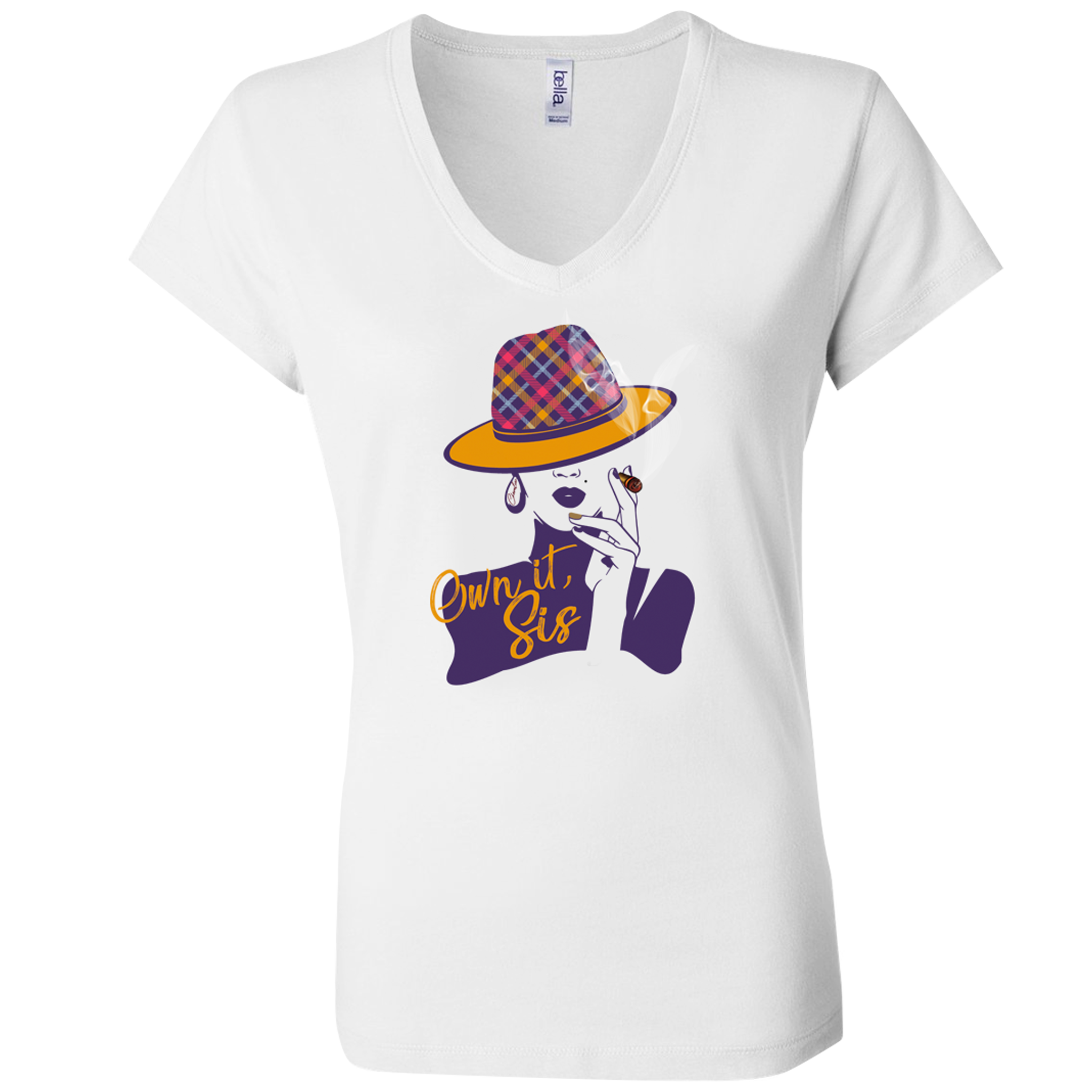 Plaid Lid Her V-Neck Tee