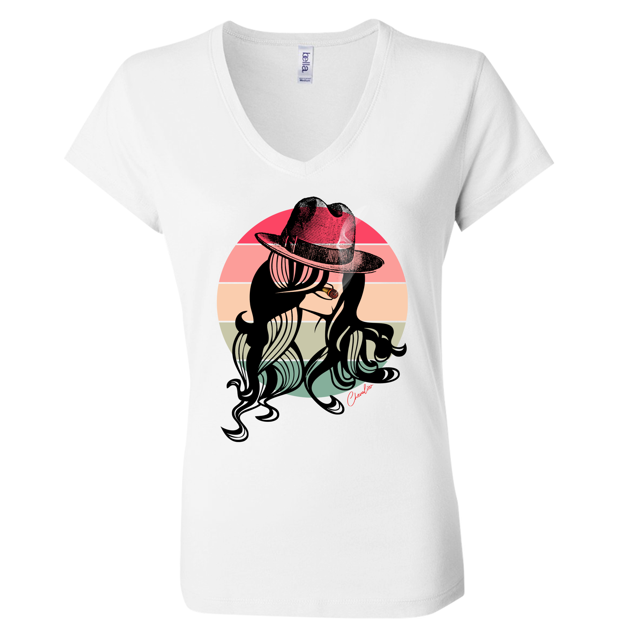 Sketch Lid V-Neck Her Tee