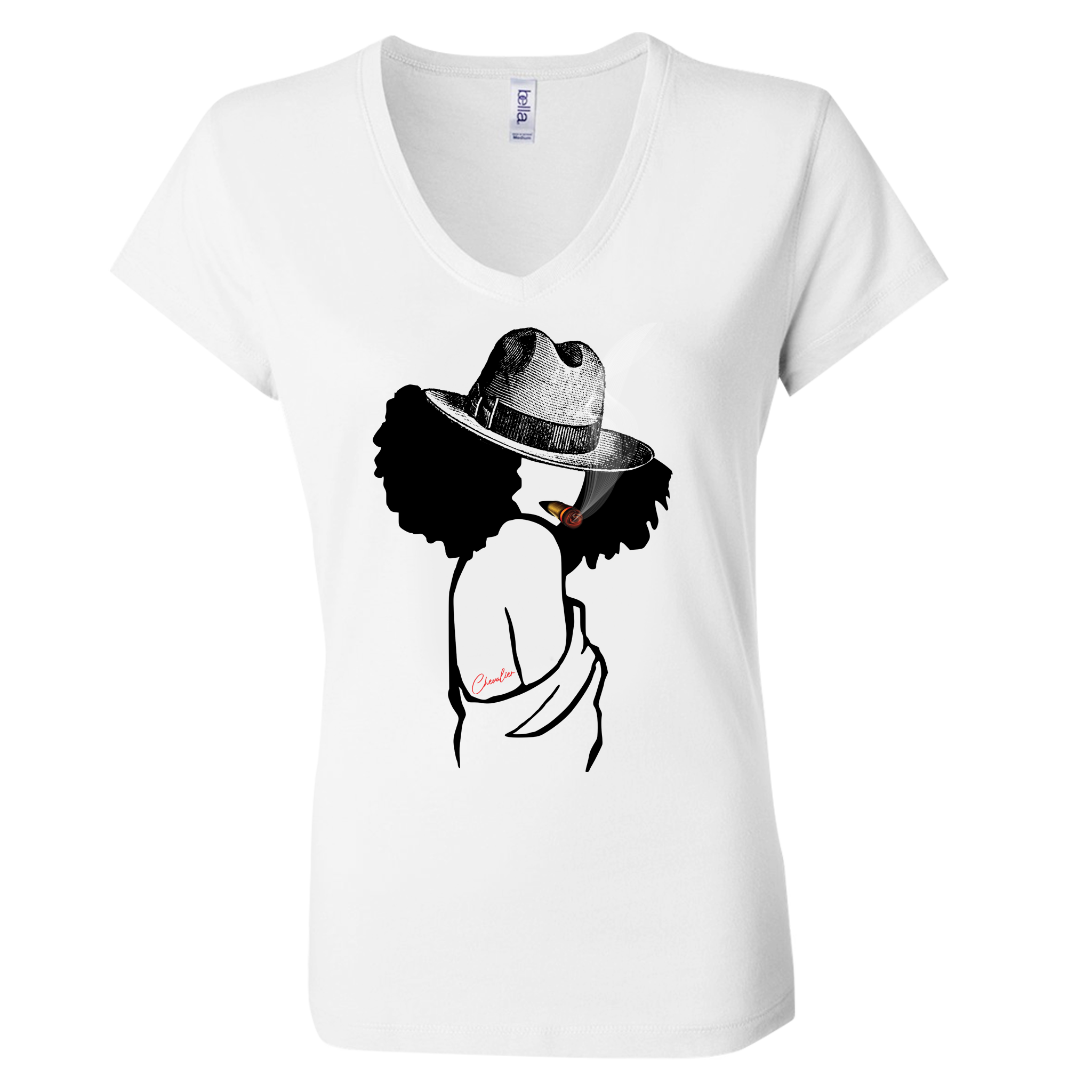 Sketch Lid Natural V-Neck Her Tee