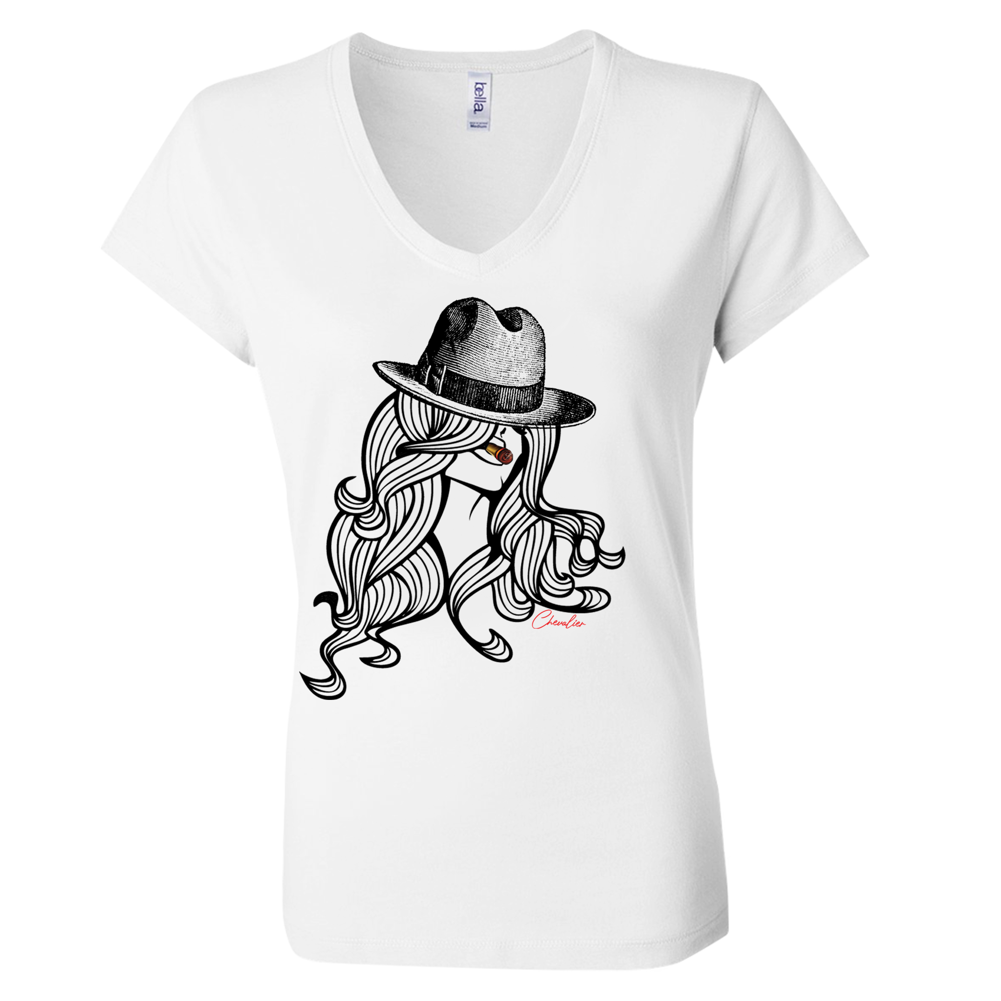 Sketch Lid V-Neck Her Tee