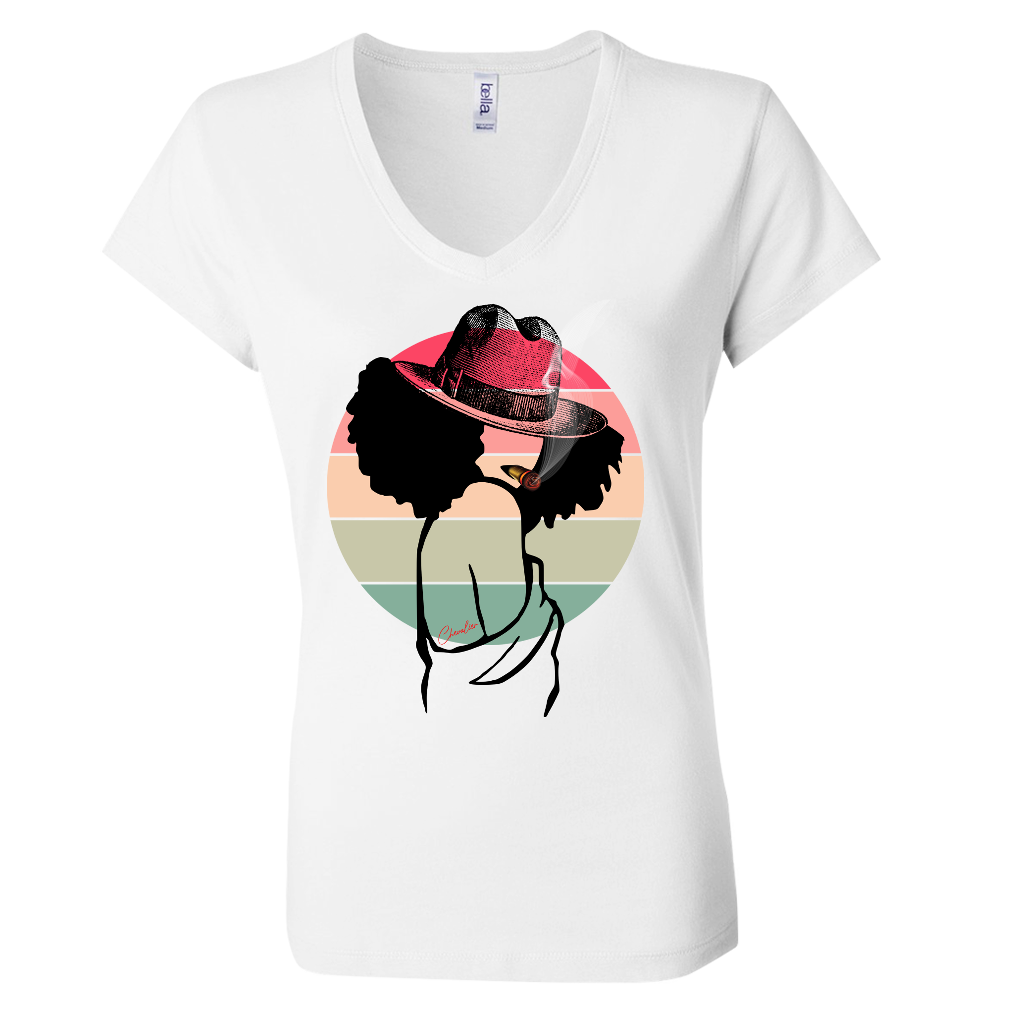 Sketch Lid Natural V-Neck Her Tee